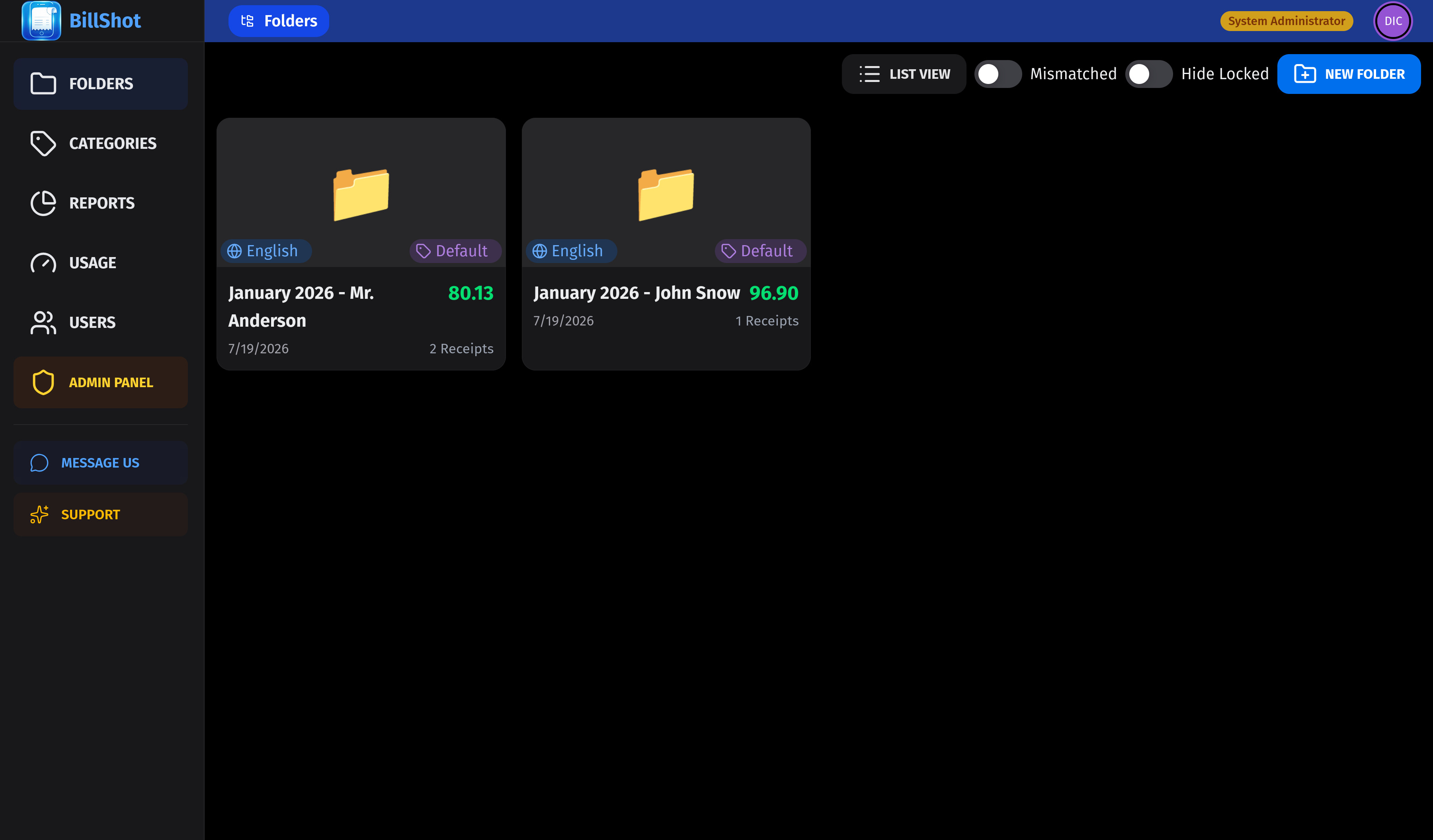 Organize with Folders