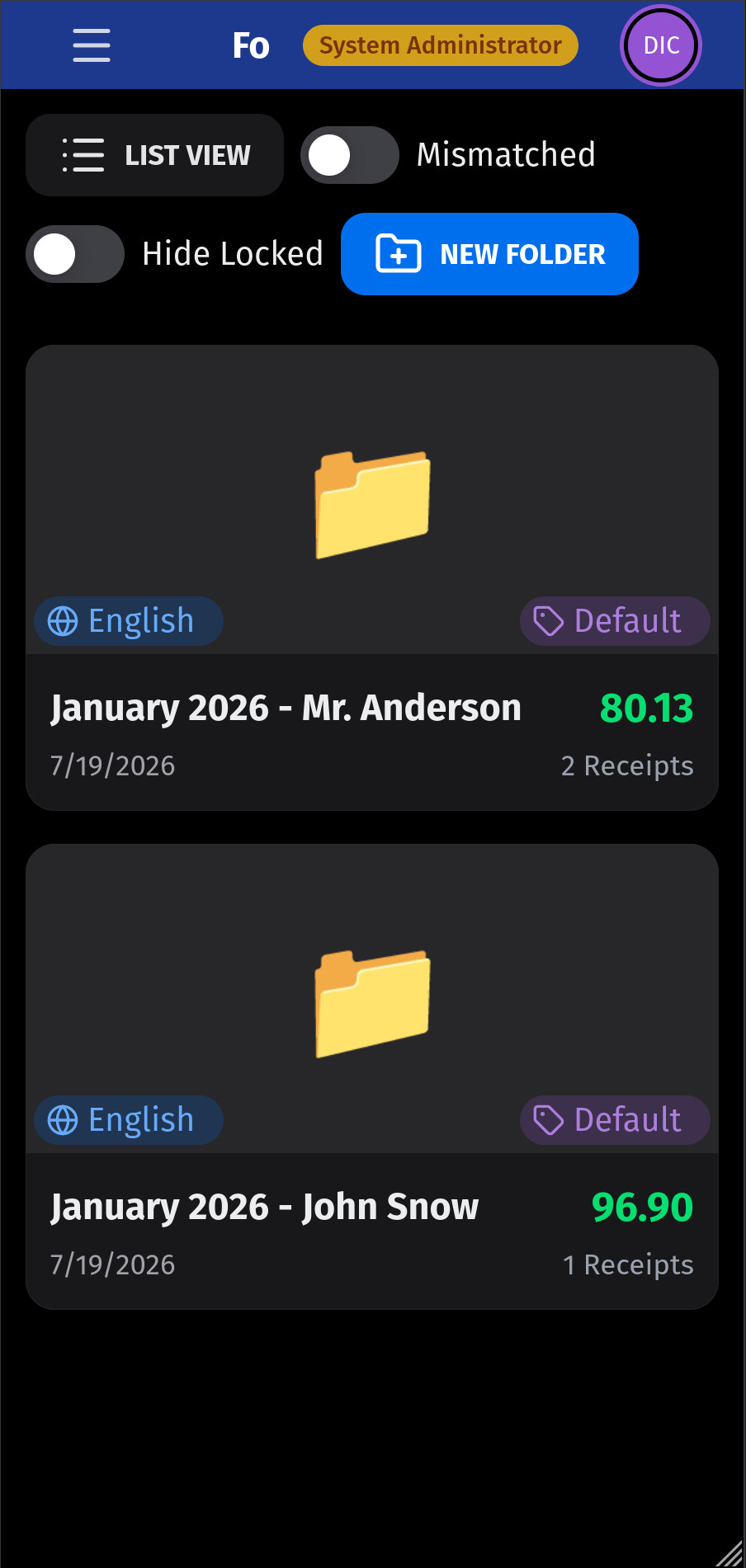 Organize with Folders on mobile